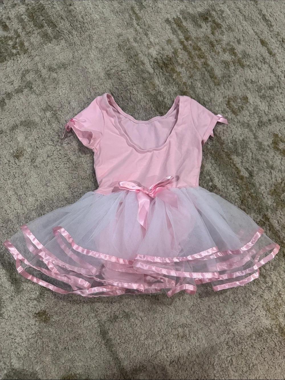 Ruffle Butts Pink and White Tulle Ballet Dress 2T-3T